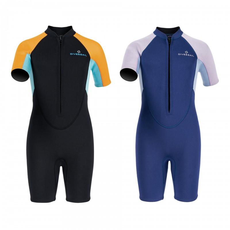Kids 2.5mm Neoprene Wetsuit Snorkeling Surfing Swimming Warmth Protection Youth Short Sleeve Full Body Suit