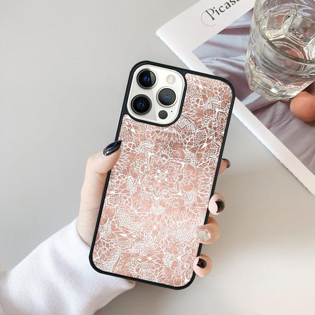 Mandala Floral Wood Phone Case For For iPhone 17 Air 16 15 11 12 13 14 Pro Ma Plus coque