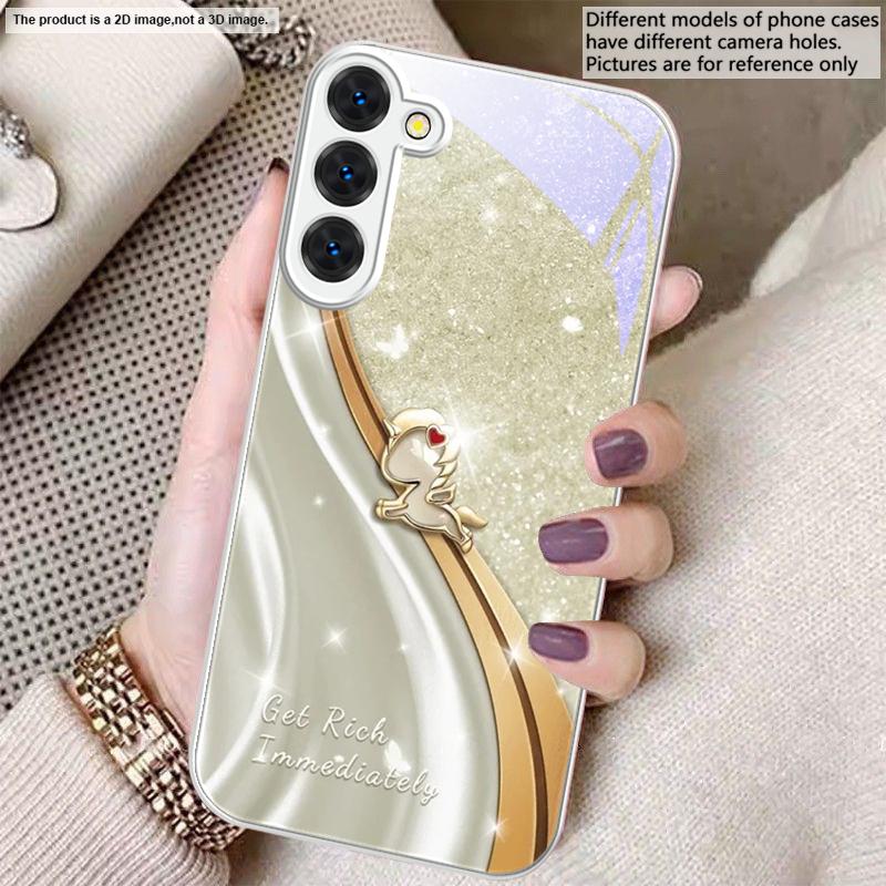 

Мечтательный фиолетовый единорог Для Samsung S26 S22 S8 S9 S10 S20 Ultra S21 Pro S22 Plus S23 FE S24Ultra S25 Edge S24+ Стеклянный чехол для телефона Galaxy S26