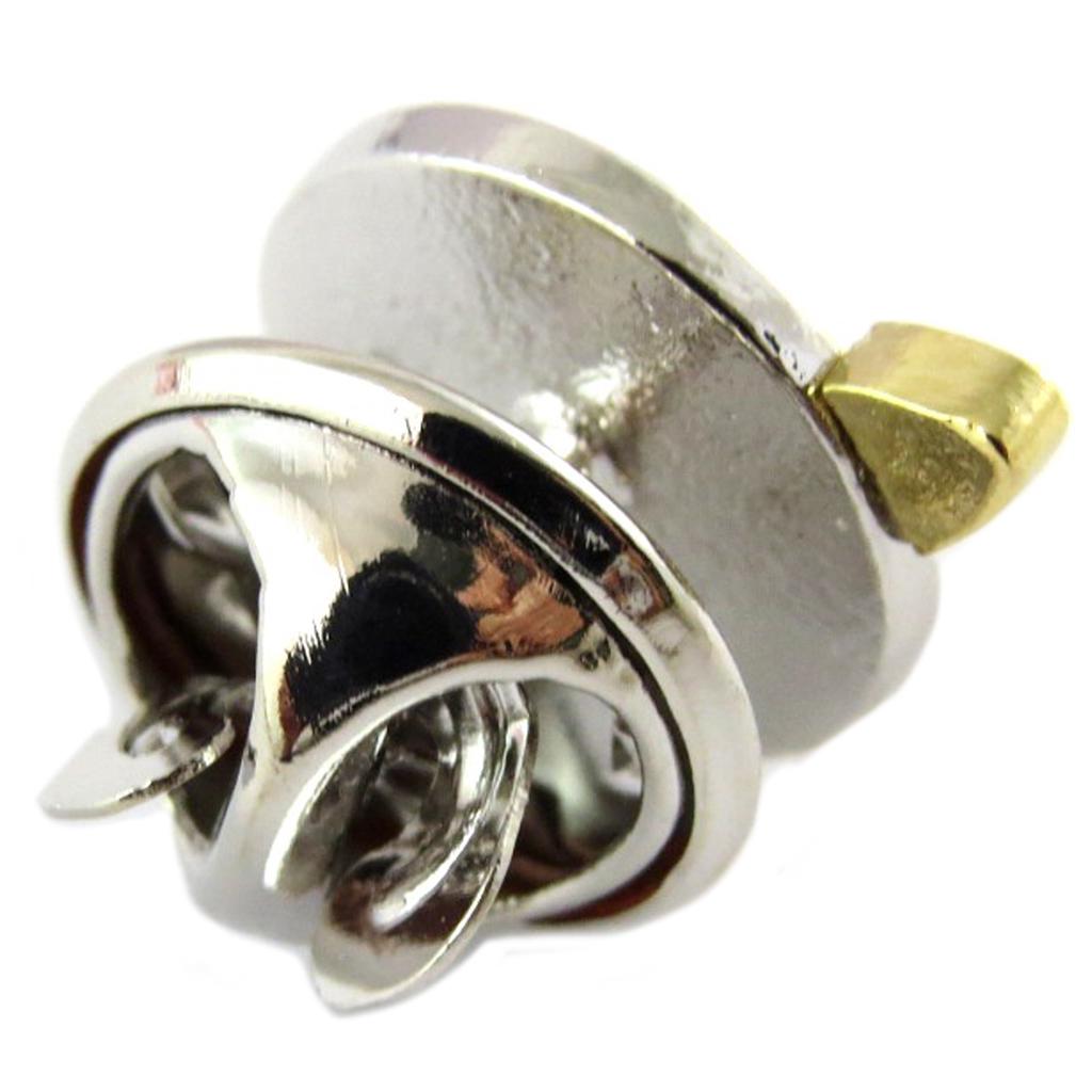 7bis [Q1407] - Handmade Silver-gold 'Saturn' Pin Brooch - 18x12 Mm