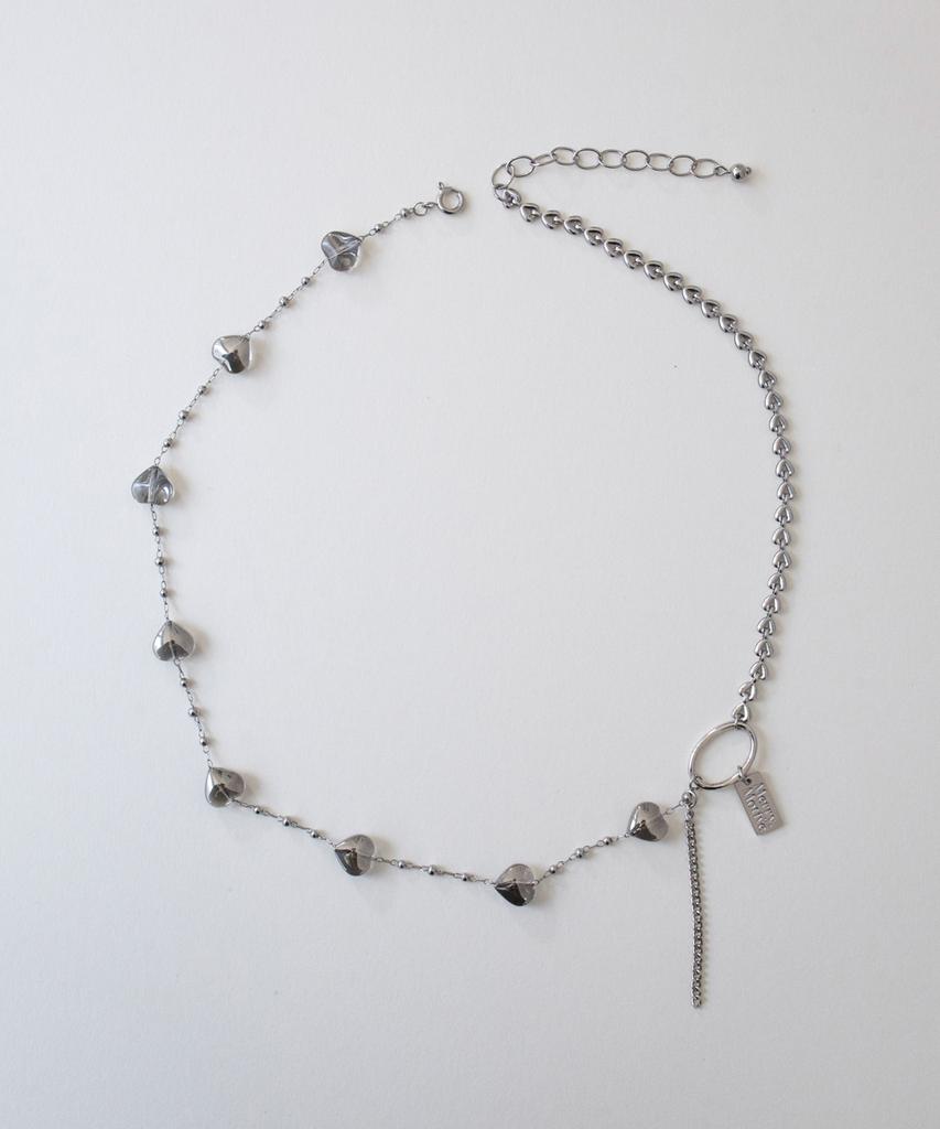 Merrymotive Heart Glass With Mix Chain Necklace