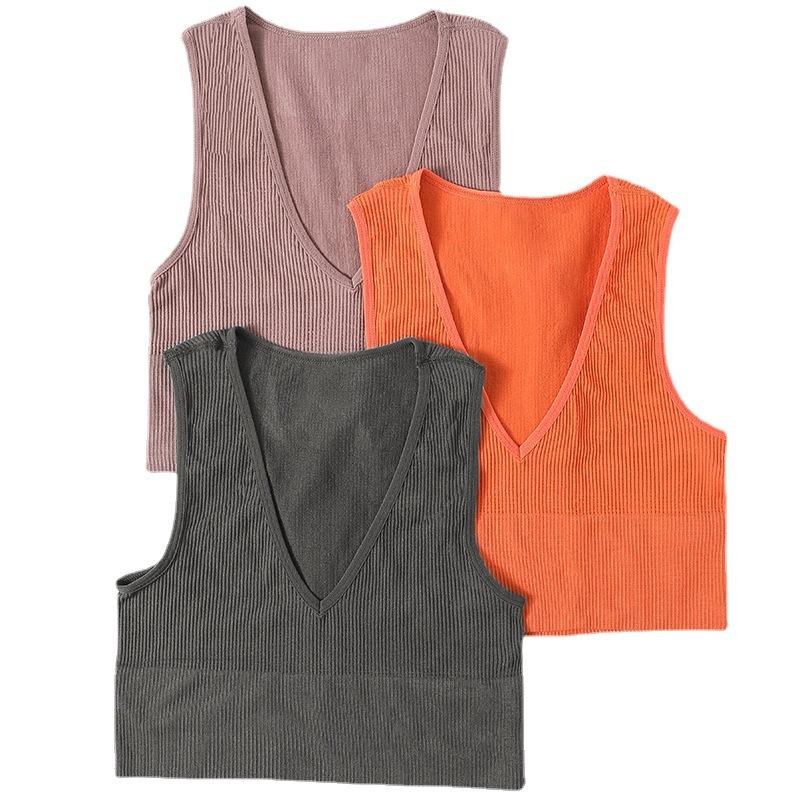 Women Ribbed Knit Sleeveless Racerback Crop Tank Top