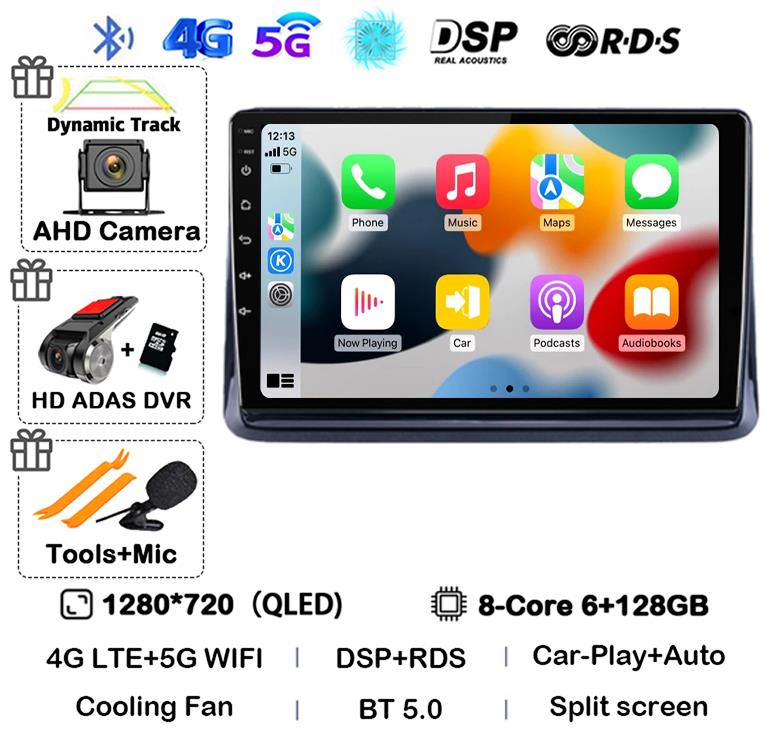 Android14 2din Auto For Toyota Noah Esquire Voxy 2014 2015 2016 -2020 Car Radio Multimedia Player GPS Navigation Support Carplay