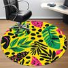 1pc Tropical Leaves Pattern Chair Carpet for Office Non Slip, Machine Washable Rug for Office, Room Holiday Decor for Christmas, Birthday Polyester