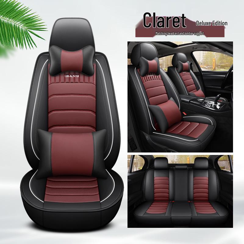 All-Season Full Leather Car Seat Cover - Universal Fit, Full Wrap Design