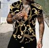 Pánské košile Krátké Luxusní košile s límečkem Lapel Prom Vysoce kvalitní topy Pánské oblečení Slim Fit Tričko 5xl Barokní potisk Volná trička