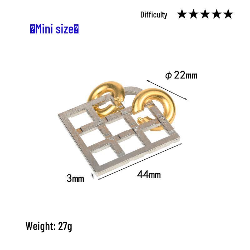 Intelligence Puzzle Zinc Alloy Disentanglement Rings - Unlock Nine Linked Rings Kongming Luban Lock Educational Toy
