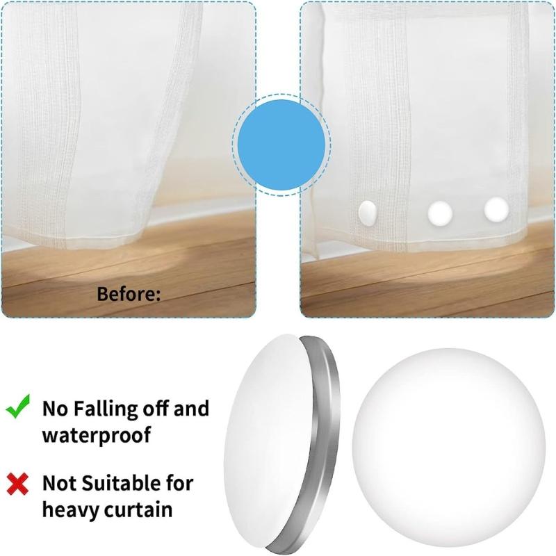 12-Pieces/lot Reliable Magnetic Curtain Holders Waterproof Curtain Magnet Shower Drapery Counterweights for Bathroom