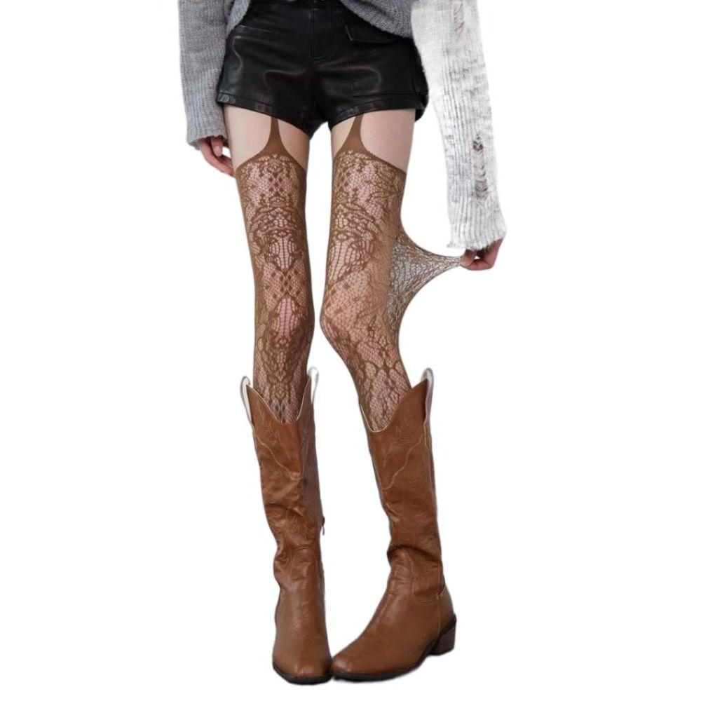 Ultra-thin Lace Suspender Stockings Transparent Mesh Pantyhose Comfortable Leggings Women  Summer