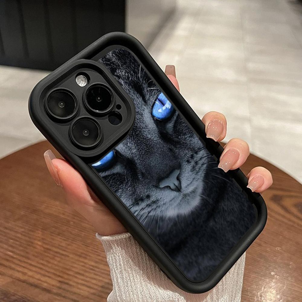 LZ3 Black Cat Green Eyes Silicone Phone Case for Xiaomi 11 Lite 5G 14T Redmi 14C 13C A3 Note 12 11 9 10 13 Pro Plus Shockproof Back Cover
