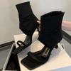 Eilyken New Design Summer Hollow Out Zipper Women Ankle Boots Sandals Square Toe Thin Low Heels Ladies Shoes
