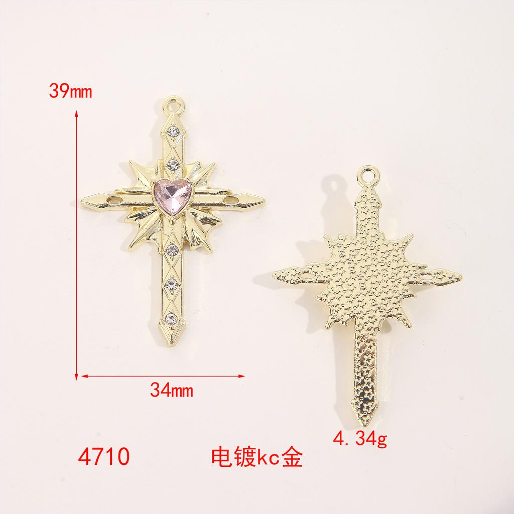 Love Starlight Inlaid Cross Crowe Heart Pendant Cool Spice Girl Diy Bracelet Necklace Ear Jewelry Material Accessories