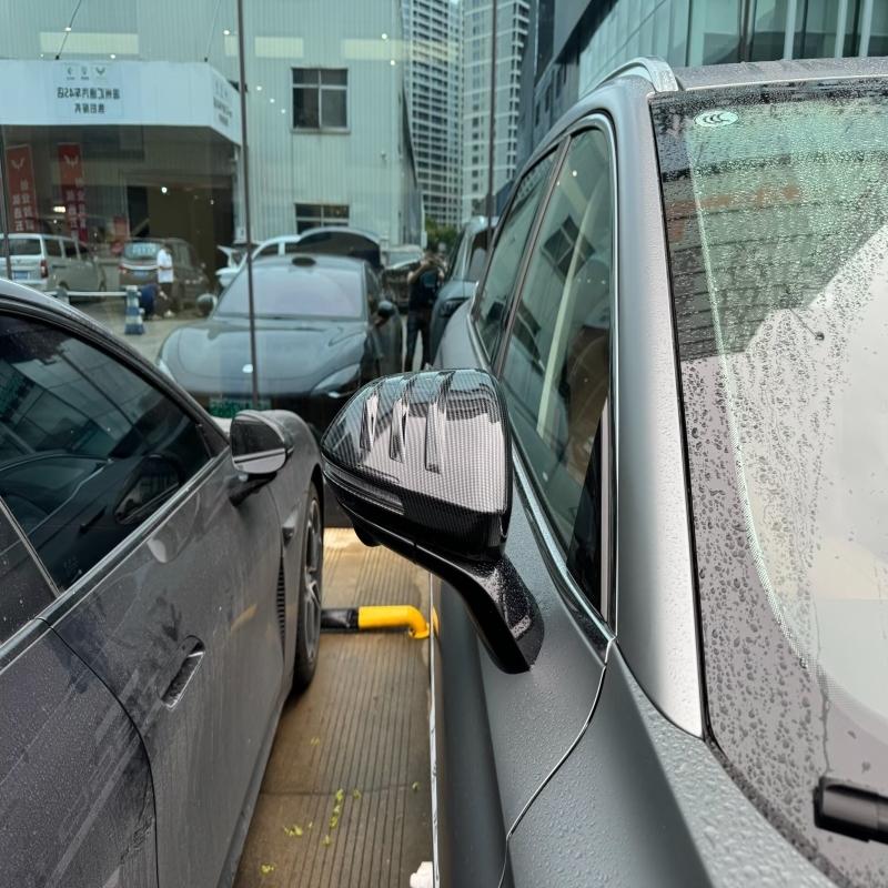 For Chery Tiggo 9 2024 2025 Black Carbonfibe Side Door Mirror Cover Trim Rearview Caps Auto Exterior Parts
