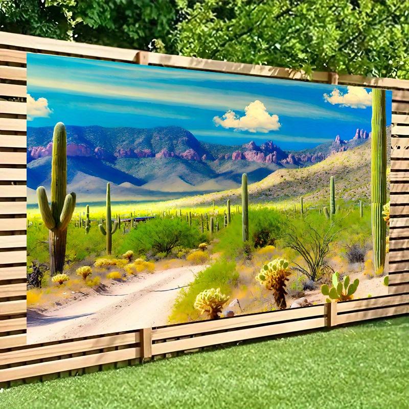 1 item polyester wall covering featuring desert landscape with cacti suitable for parties and as a holiday gift