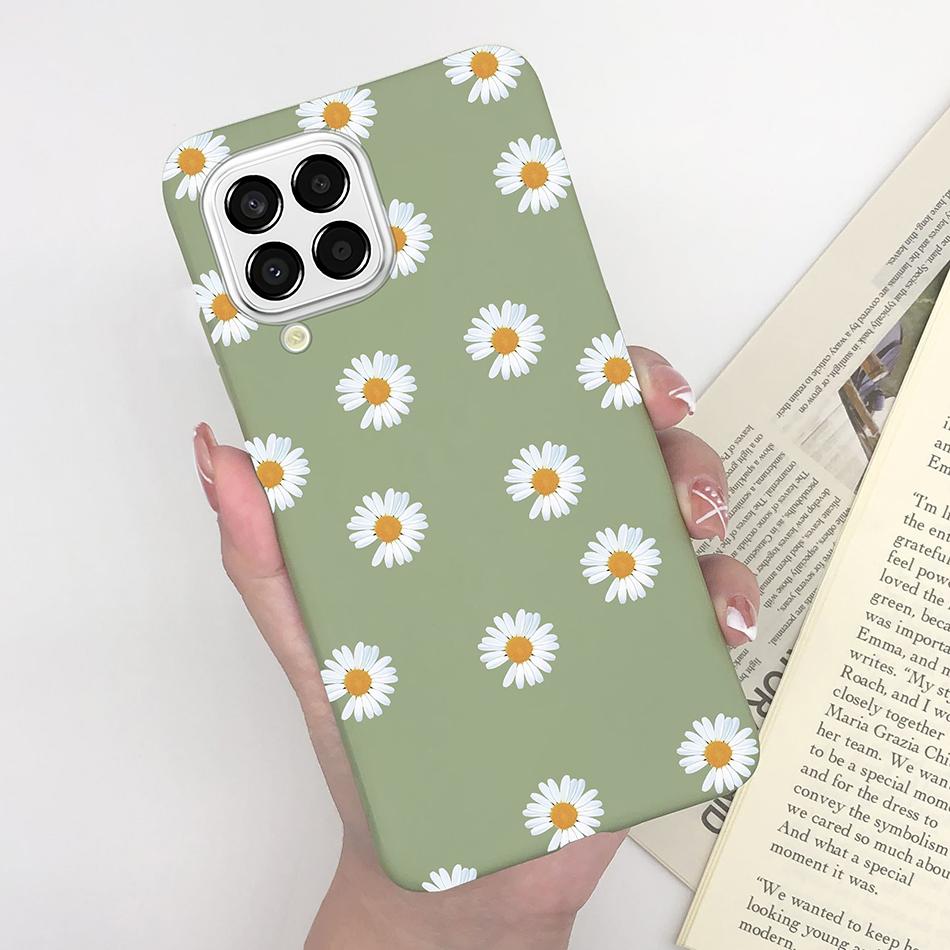 For Samsung Galaxy M33 5G Case Heart Cartoon Silicone Matte Shockproof Phone Cover For SamsungM33 GalaxyM33 M 33 Funda Shell TPU