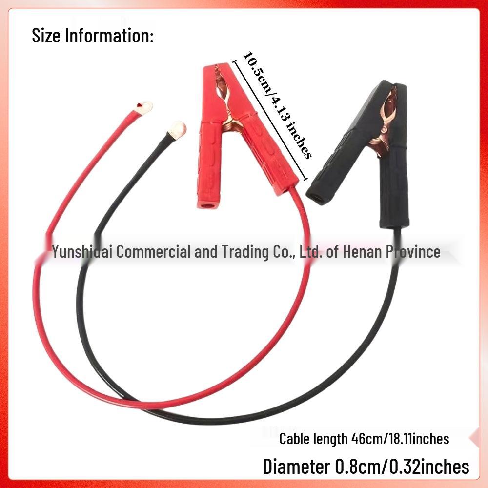 45MM Red & Black Alligator Clips, Pure Copper Jumper Cables, Flexible Car Battery Booster Tool