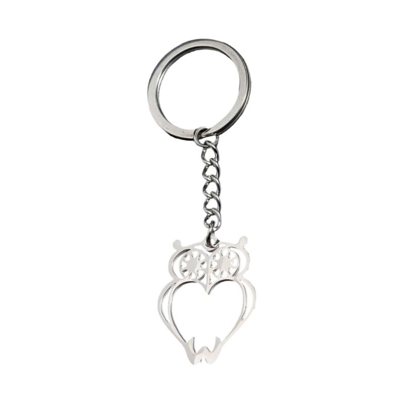 Unique Animal Pendant Keychain Stainless Steel Jewelry Gift Ornament For Women Best Friend Souvenir Birthday