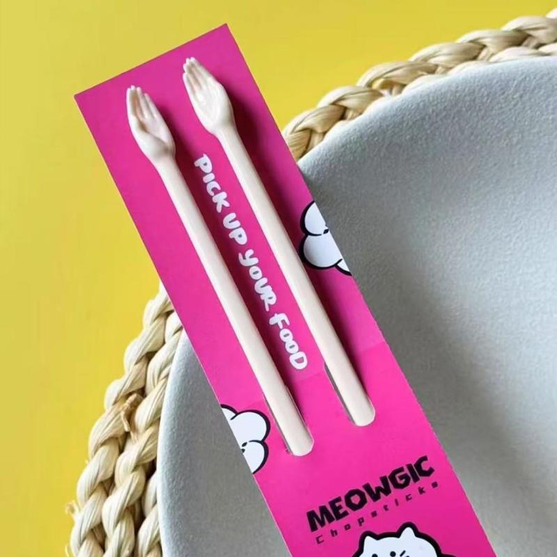 

1 Pair Human Hands Cat Paws Chopsticks Lightweight Plastic Tiny Hands Chopsticks for Kids Beginner Easy Use Tableware