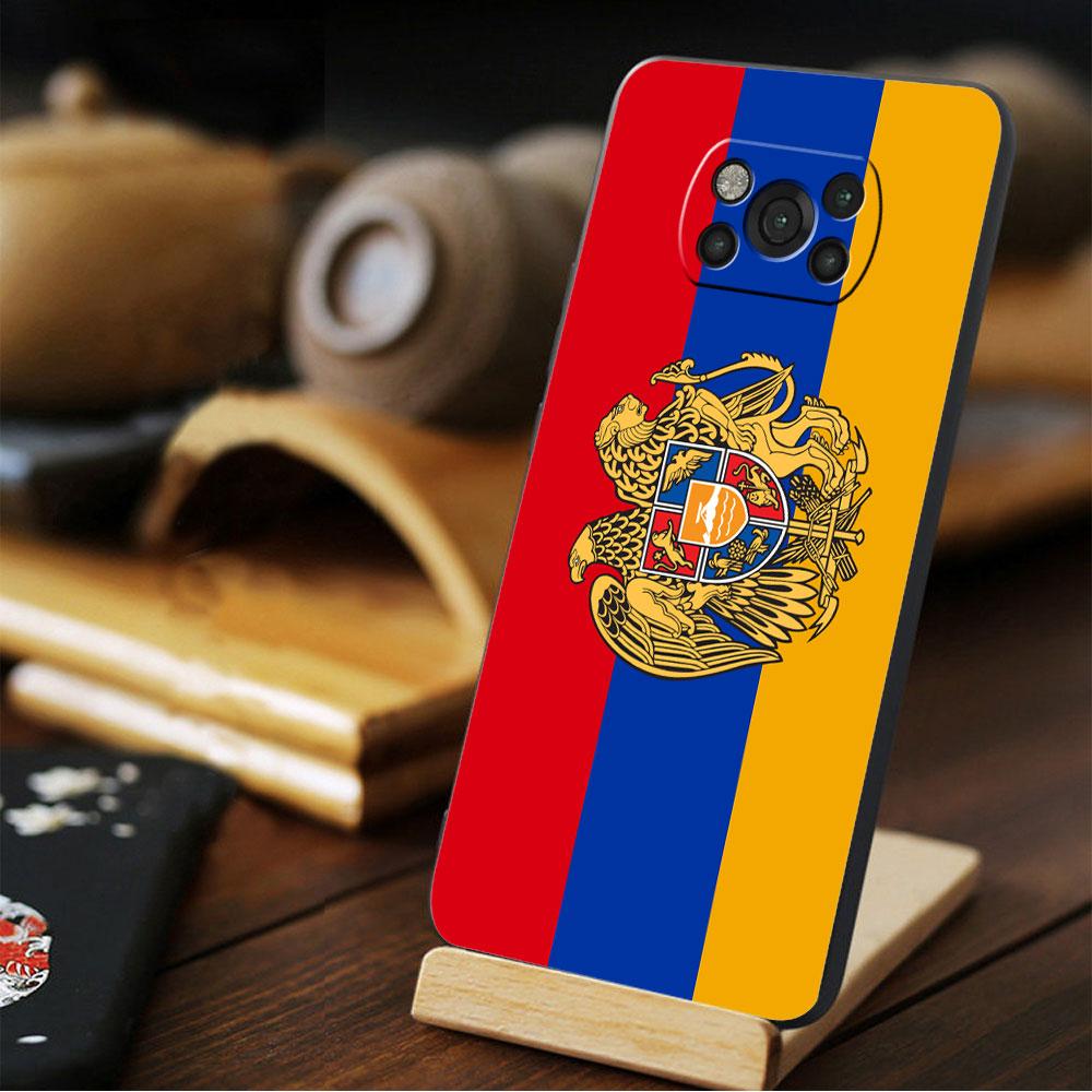 For Xiaomi POCO X4 9T 11T 10T M4 Pro 5G MI 11 Lite M3 X3 NFC F4 GT F3 Armenia Armenians Flag Phone Case Smartphone Black