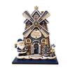 Wooden Holiday Tabletop Ornaments Christmas Windmill Ornament, 2D Rotating Decoration, Santa Gift for Family Centerpiece Table Mantel Shelf