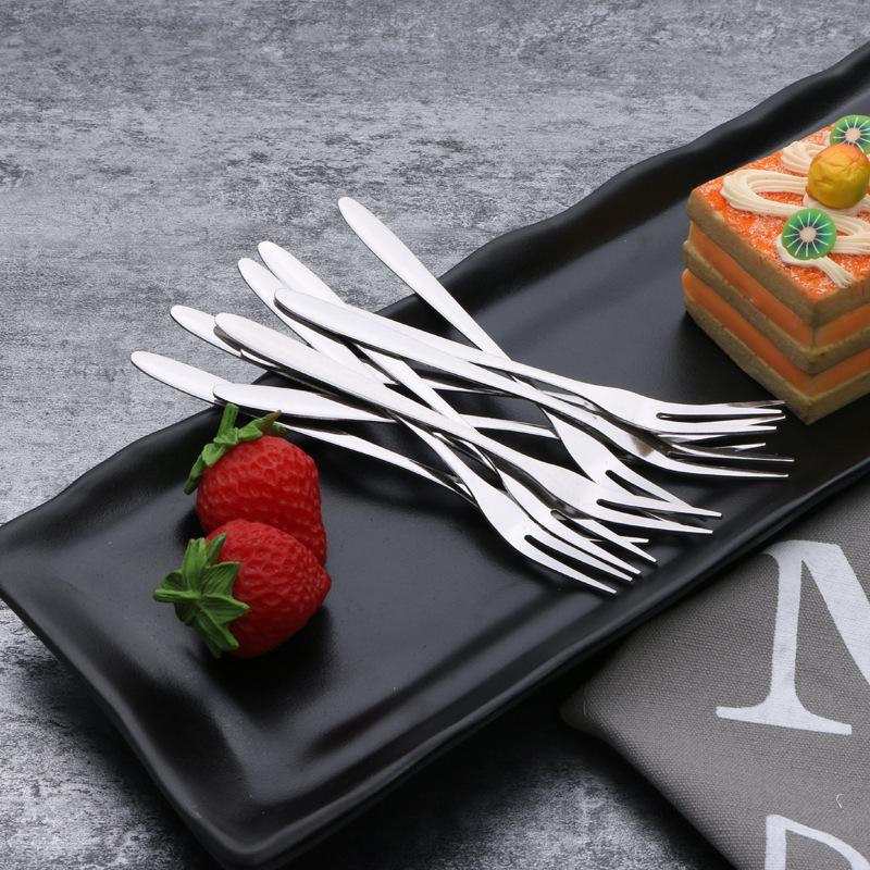 

Утолщенная нержавеющая сталь вилка для фруктов десертная вилка набор из 6 One Size серебряный