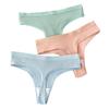 3 PCS Women's Vertical Striped Cotton Panties Simple Comfortable Thong Women's Sexy Lingerie Lot
