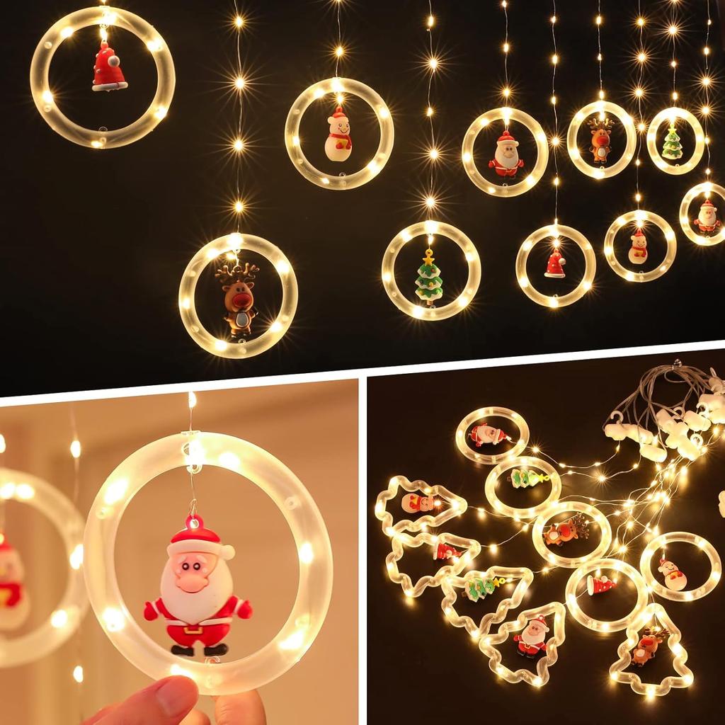 Christmas Lights, 10 Tree Lights 120 LED Christmas Decorations Indoor, Battery Operated Christmas Window Lights 9.84 ft Waterproof String Light (Warm