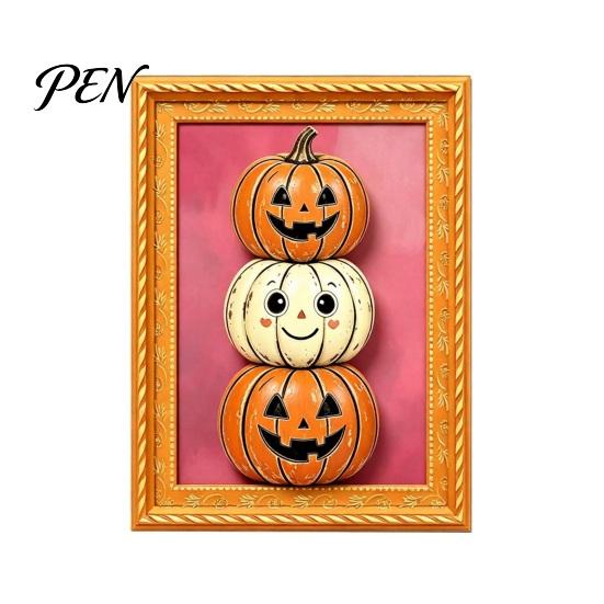 Waterproof Fridge Magnets Halloween Pumpkin Frame Refrigerator Magnet, Vintage Ghost Whiteboard Decorative Magnet for Holiday Party