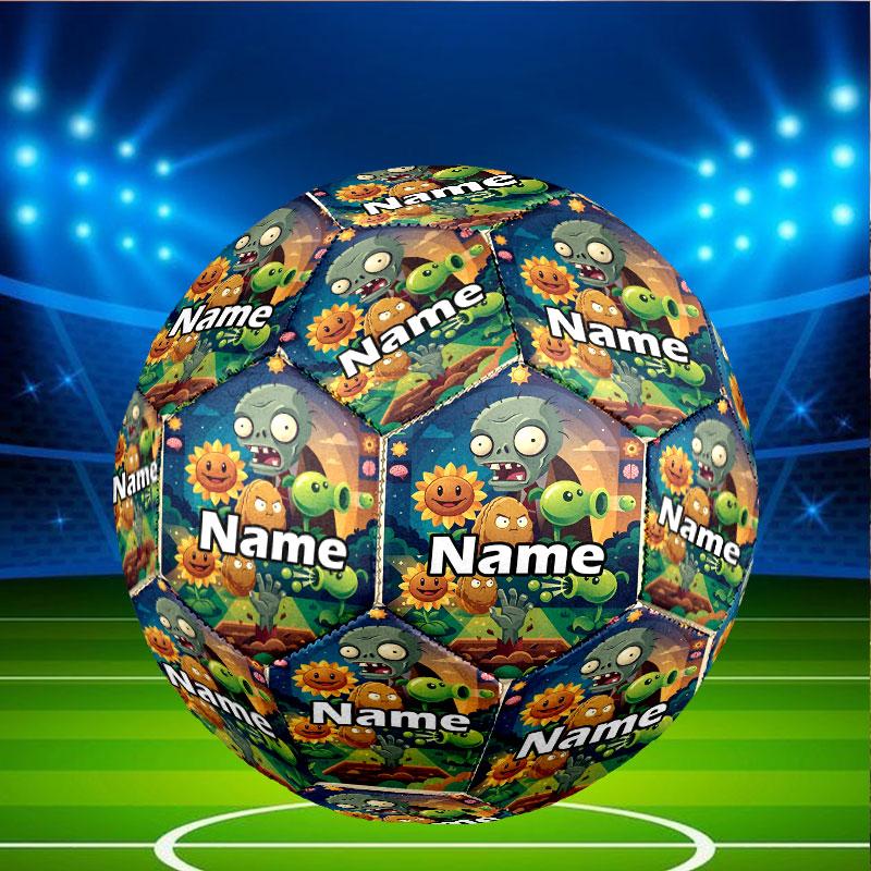 Custom Name Personalized Plants Vs. Zombies Print Size 5 Soccer Ball Training & Match Football, for Team, Kicking, Gift for Football Enthusiasts