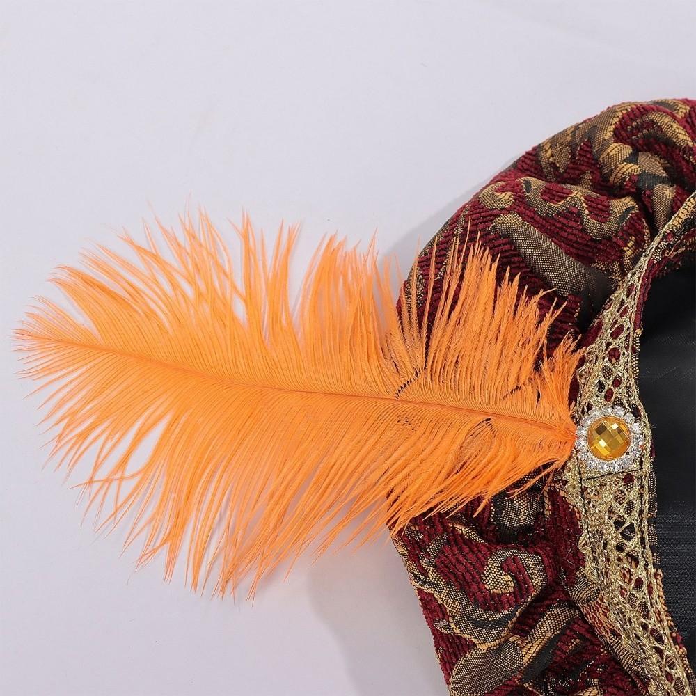 with Feather Medieval Noble Court Hat Antiqued Renaissance Ceremony Dress Hat Role-Play