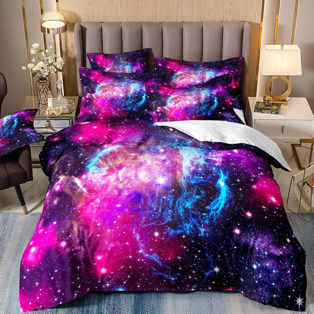 Space Star Bettwäsche-Set Dreiteilig 3D Digitaldruck Bettbezug