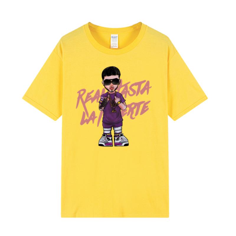 2023 летняя хлопковая футболка унисекс с принтом Anuel AA для пары Real Hasta La Muerte — фото 9