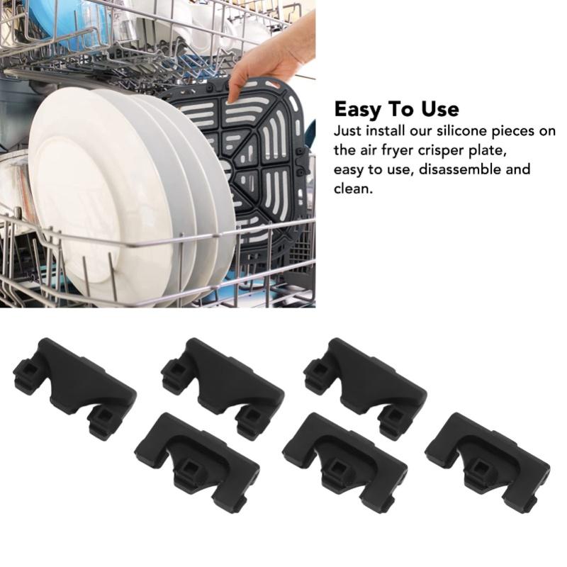 8PCS Fryer Silicone Bumper Fryer Replacement Silicone Bumper Parts Silicone Tabs For Instant Vortex 6qt