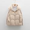 Women's Velvet Vest Women's Vest Solid Color Simple Wavy Pattern Down Jacket Loose Short Trend