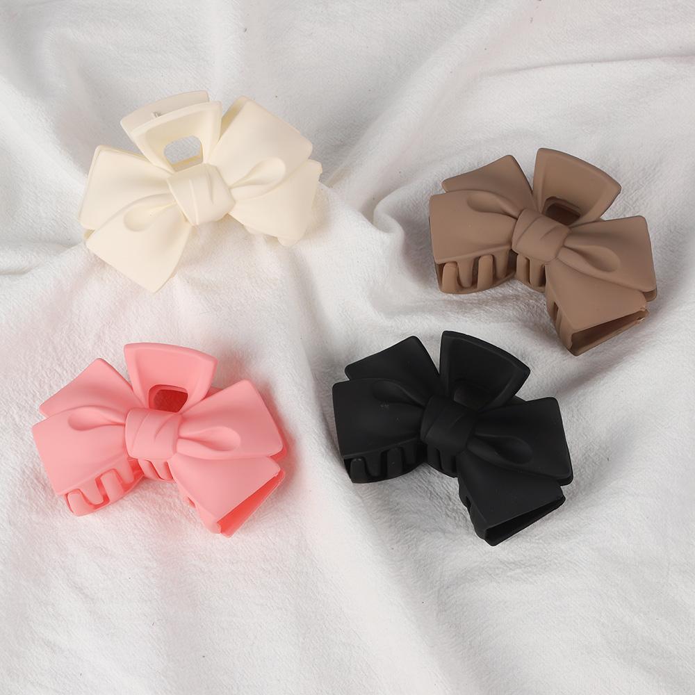 New Candy Bowknot Hair Claw Clips Women Girls Matt Plastic Big Bow Ponytail Holder Hair Clamps Crab Barrettes Hair Accessories