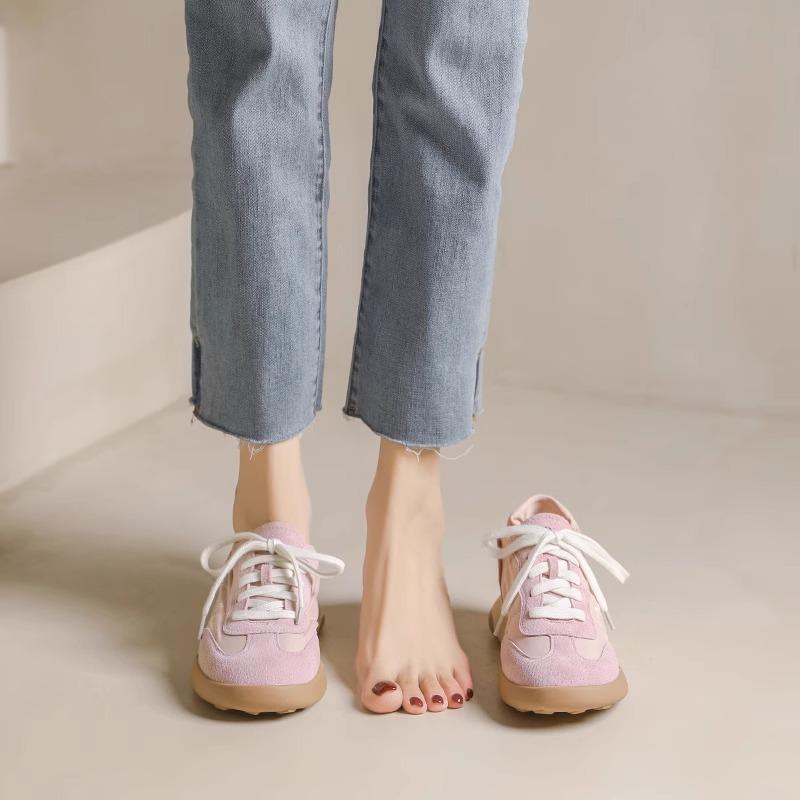 

Немецкие тренировочные туфли женские из натуральной кожи на толстой подошве повседневные спортивные туфли Форрест Гамп 36 розовый