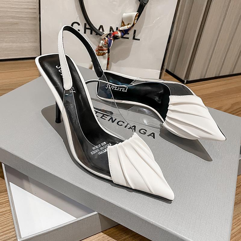 

Pointy Student Style Female High Heels 2024 Summer New Net Red Slim Heel Shoes 34