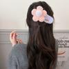 Fashion Plush Flower Hair Clip Sweet Duckbill Clip Headwear Accessories  Back Head