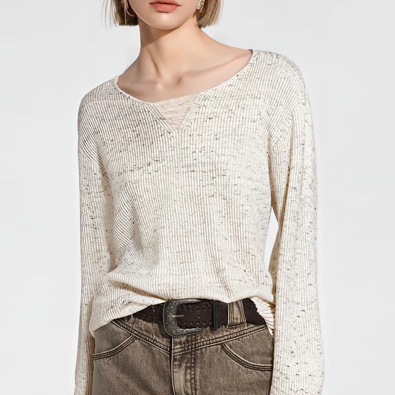 Tatou Women's Hollow V-Neck Pullover Knit Sweater