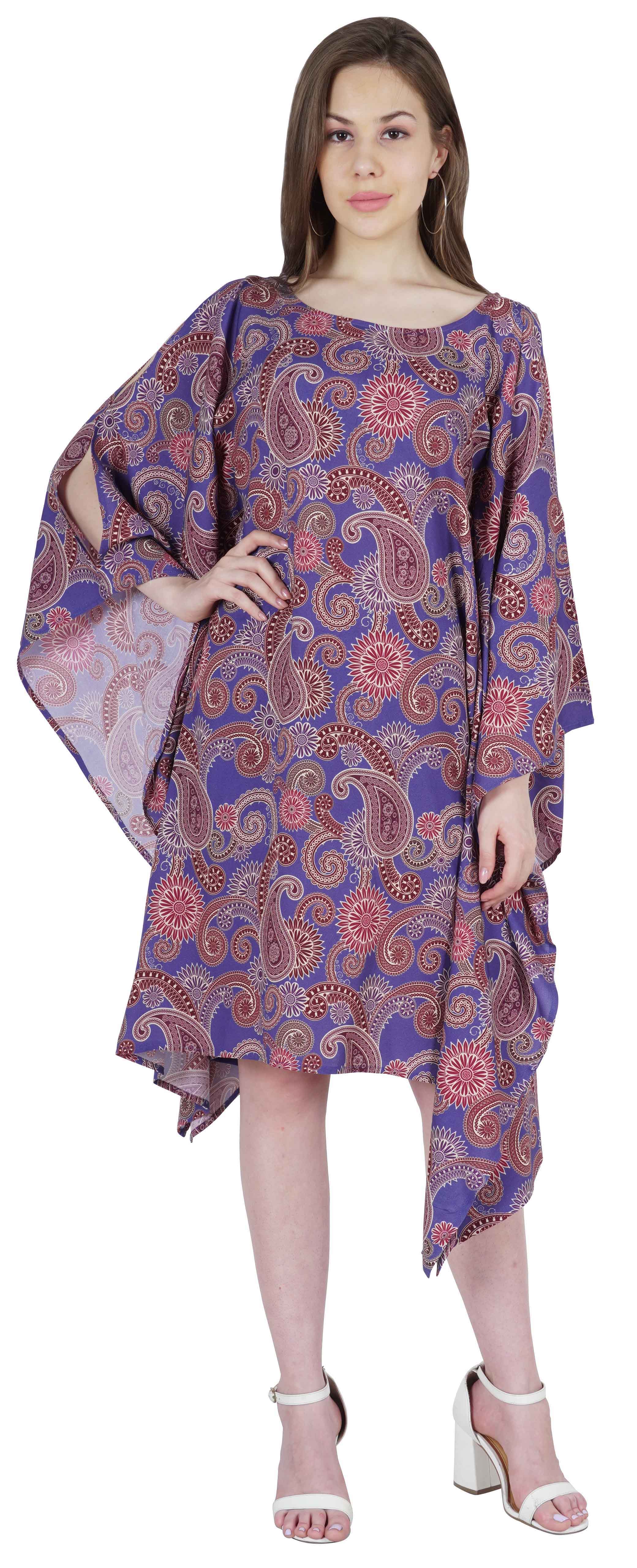 

Жіночий кафтан з принтом Moomaya на холодних плечах XXL Фіолетовий