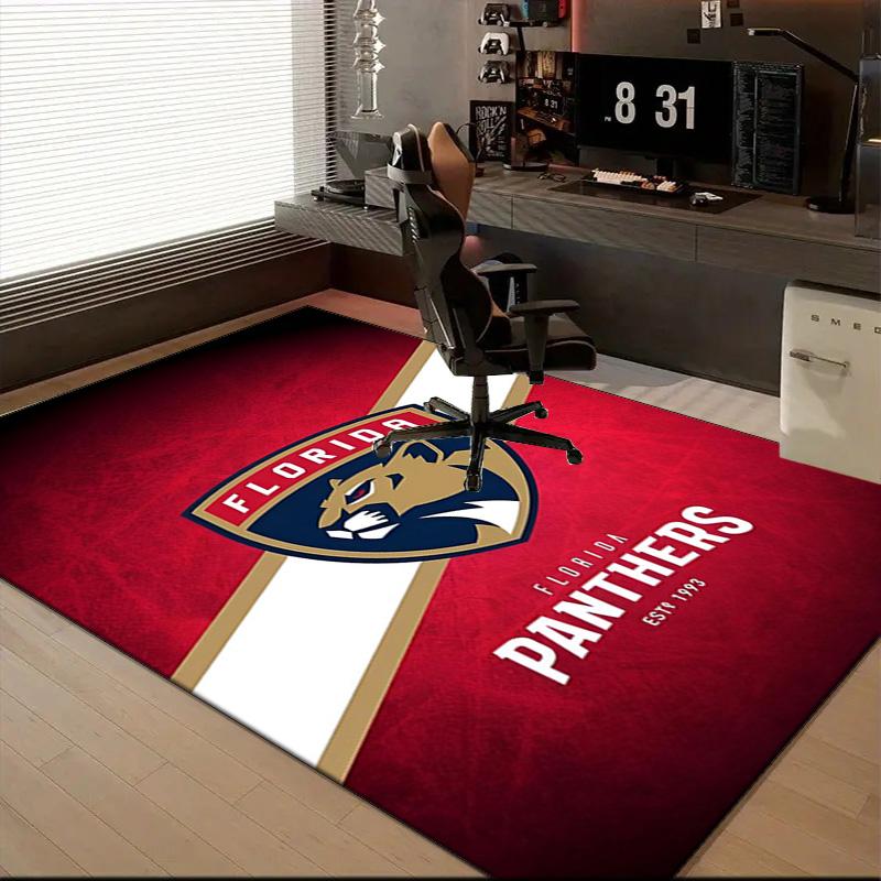 Panthers Team Spirit Floor Mat for Living Room, Game Rooms, Office, Bedroom, Office Floor Mat Playful Design, Christmas fan gifts
