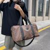 Men's and Women's Same Short-distance Rhombus Travel Bag Luggage Bag Business Trip Oblique Span Old Flower Business Bag Multi-function