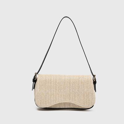 Neue Sommer Stroh Flecht Tasche Damen Handheld Koffer Schultertasche Modische Damen Tasche Französische Nische Geflochtene Achseltasche