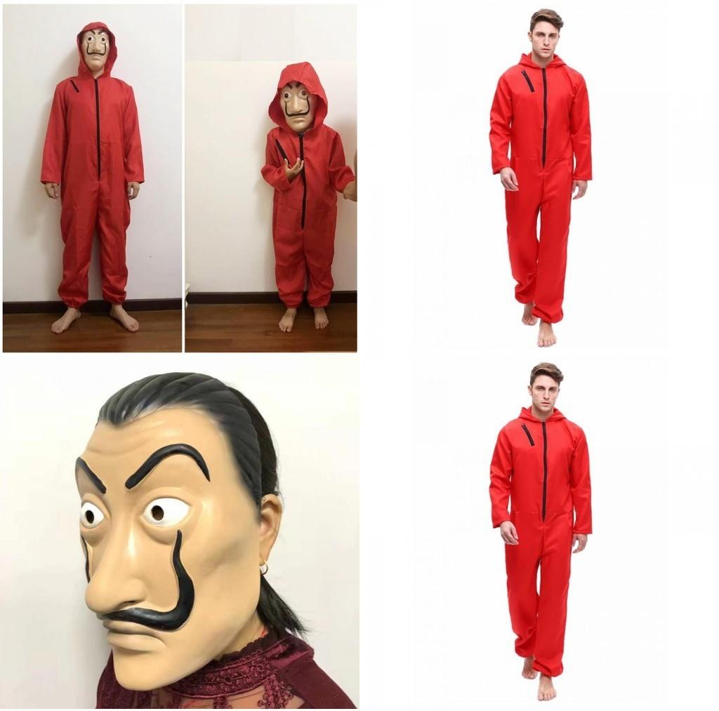 Lightweight Salvador Dali Money Heist La Casa De Papel Costume And Mask Set