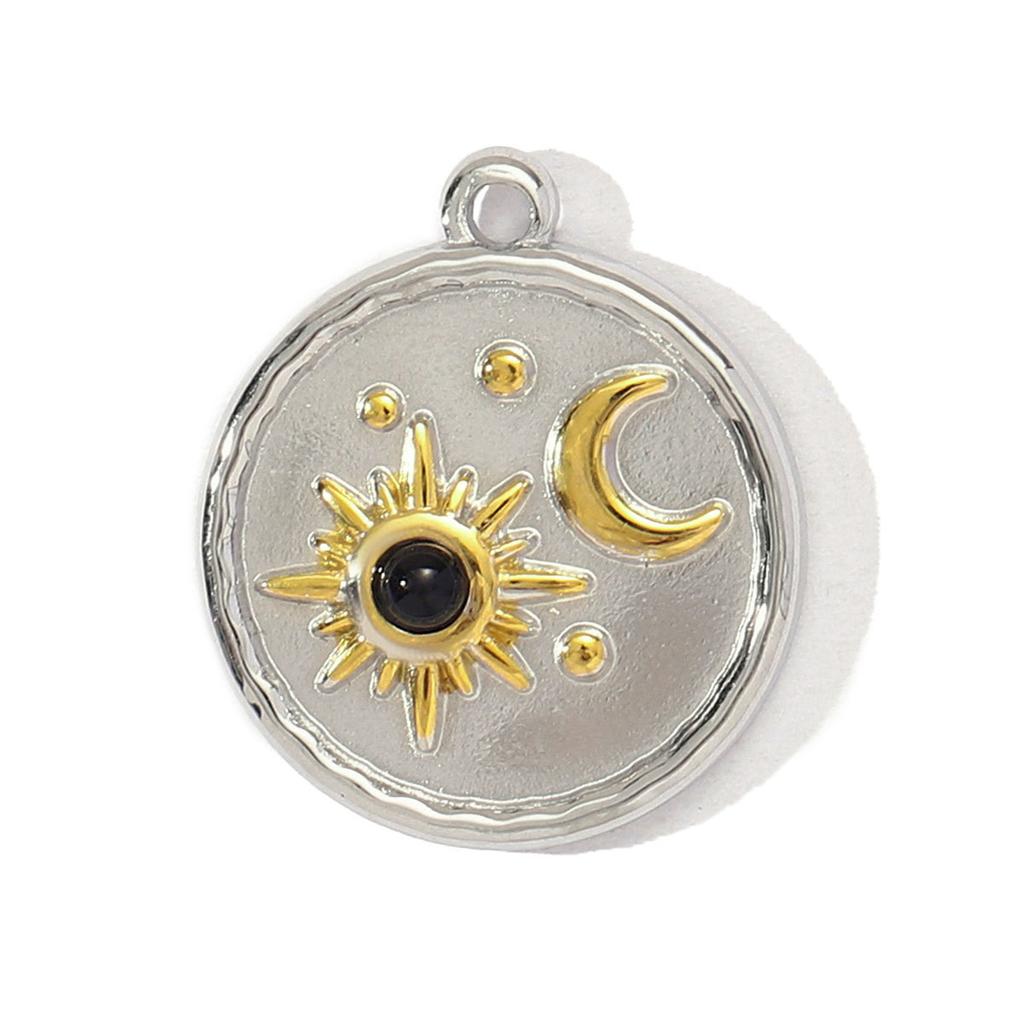 Elegante Zweifarbige Herz Mond Stern Schmetterling Biene Anhänger Titanstahl Halskette Charm 11 Stile Leicht Langlebiger Schmuck Geschenk