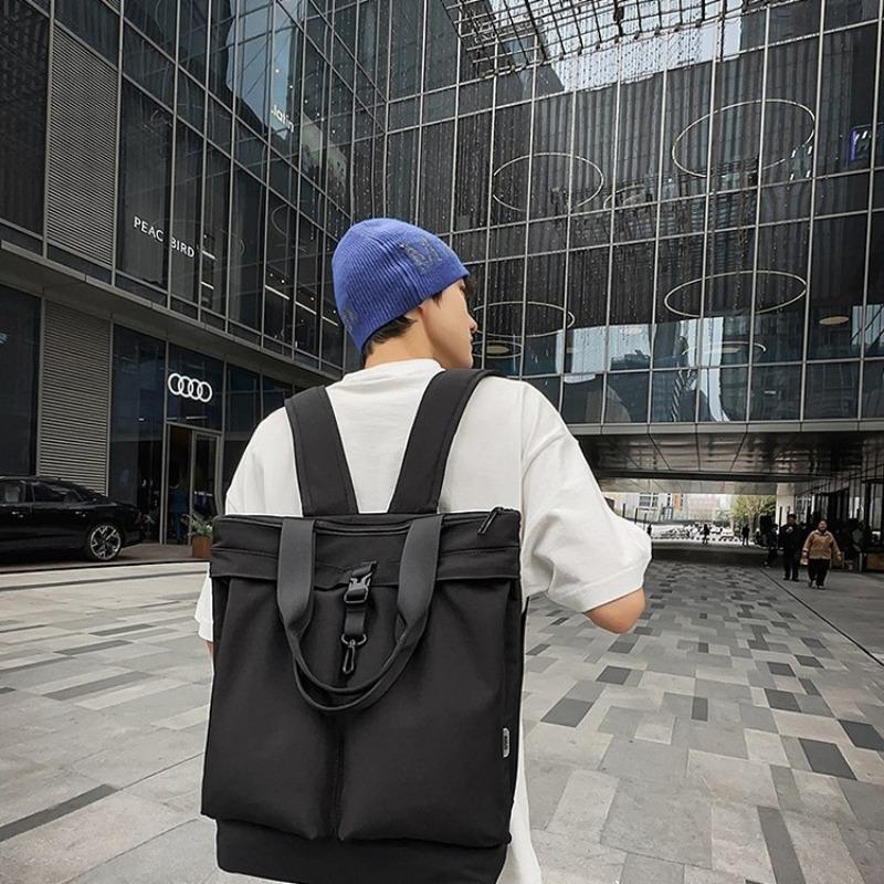 Large capacity spring and summer new trend tote bag simple niche double shoulder oblique span nylon bag