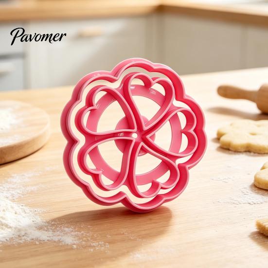 Kitchen Baking Accessories 3D Printed Flower Cookie Cutter, Petal Patterns Safe PLA Mold, DIY Craft Clay Molds Reusable Crafts Embossing Tool