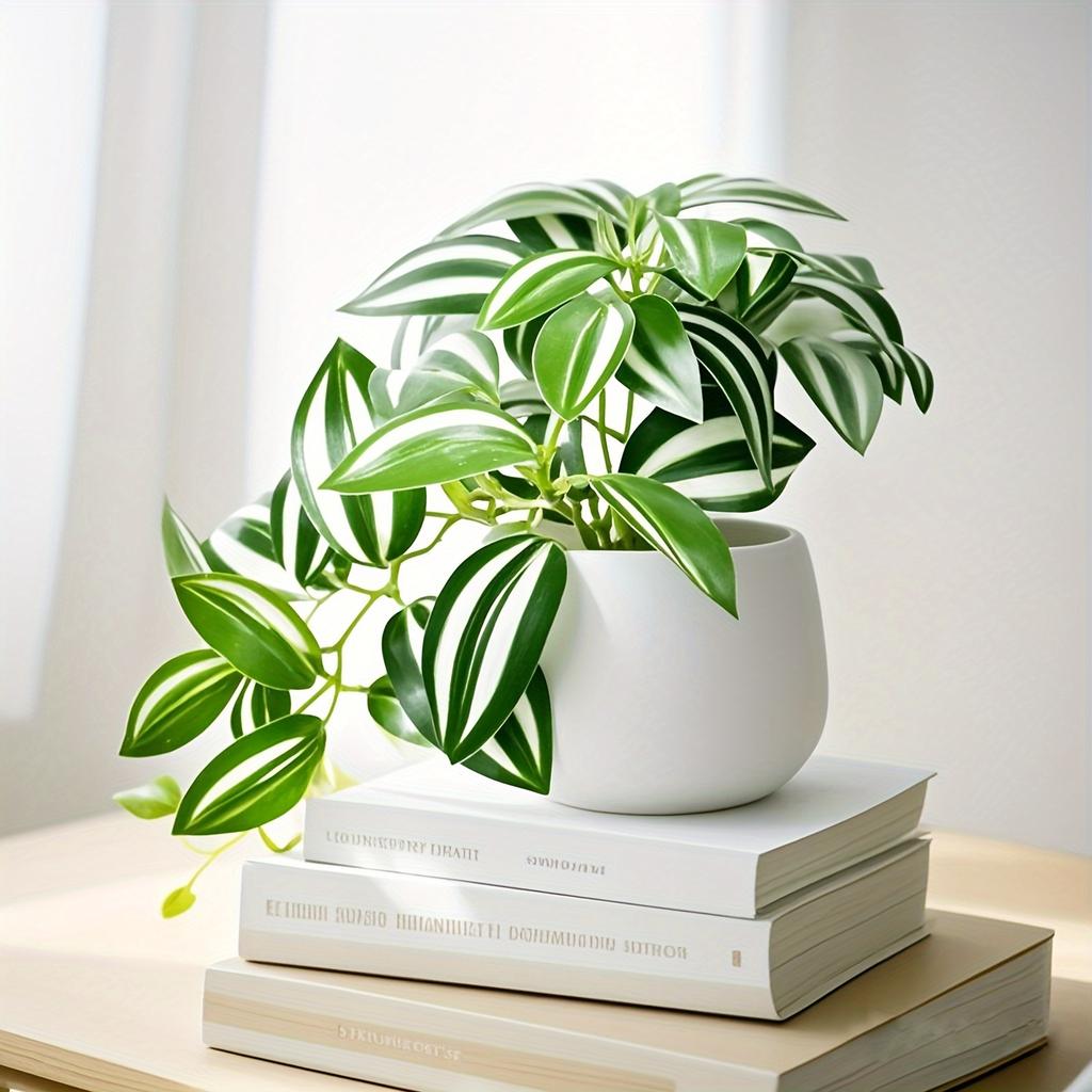 6-Inch  Artificial Houseplant Tabletop Potted Plant Artificial Flower Air Plant Stylish Cute Office Gift