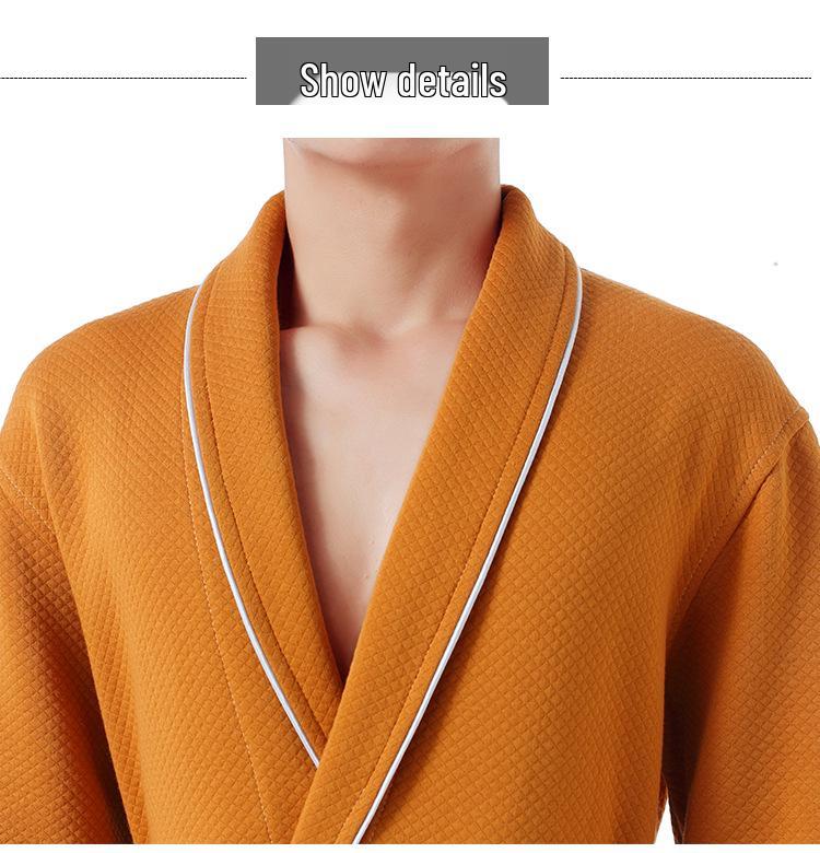 All-Season Cotton Bathrobe for Men and Women, Hotel-Style with Logo