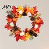 Durable Sunproof Wall Sticker Thanksgiving Autumn Decal, Maple Leaf Pinecone Pumpkin Harvest Window Sticker, Gift for Friends Waterproof Self-Adhesive